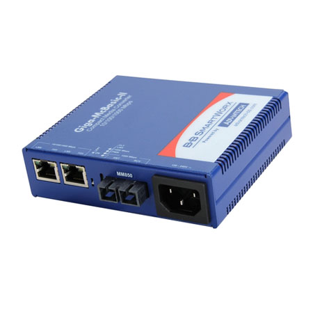 独立媒体转换器，1000Mbps，多模850nm，550m，SC，交流适配器（也称为Giga McBasic 856-30601）